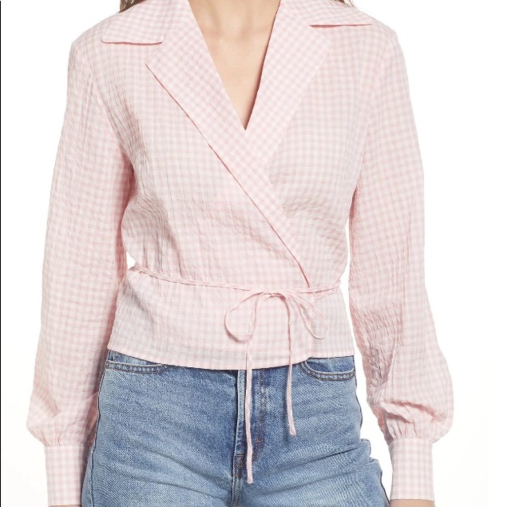 & other stories seersucker wrap blouse